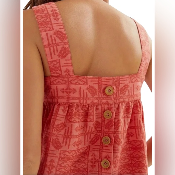 NWT Anthropologie Woven Coral Tank Top Medium - Picture 2 of 5